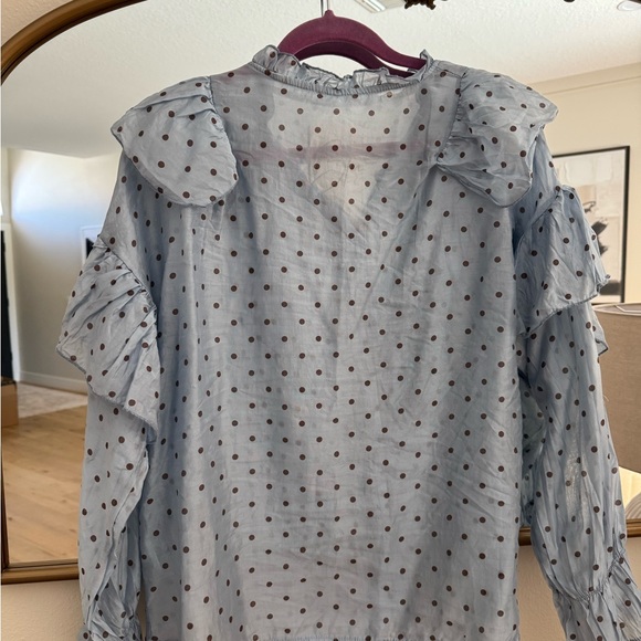 Women's Ruffled Polka Dot Top - e - Picture 5 of 5